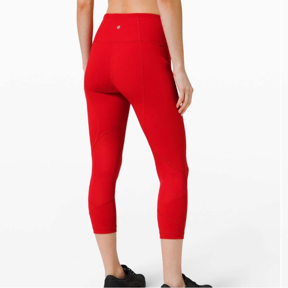 Lululemon Pace Rival High-Rise Crop 22" Dark Red Size 4 Sz 4 NEW WITH TAGS
